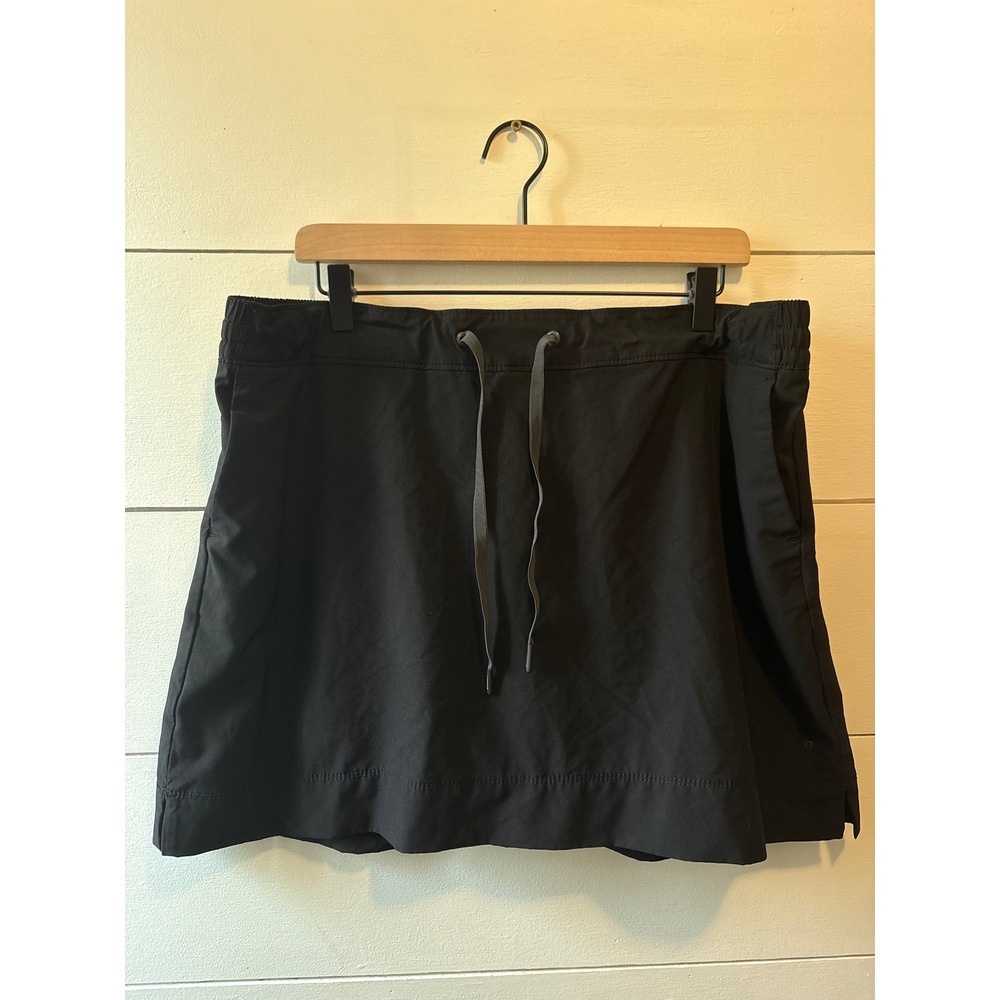 Speedo Womens Black Active Skort XL Drawstring Elastic Waist Built-in Shorts